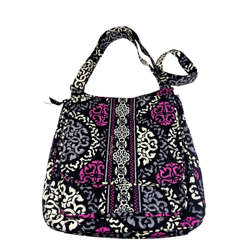 Vera Bradley Canterberry Magenta Quilted Crossbody Hipster Bag Medallion Design